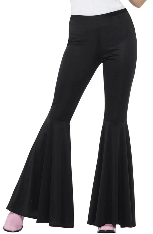 Flared Black Trousers Ladies 60s 70s Fancy Dress Costume Adults Disco