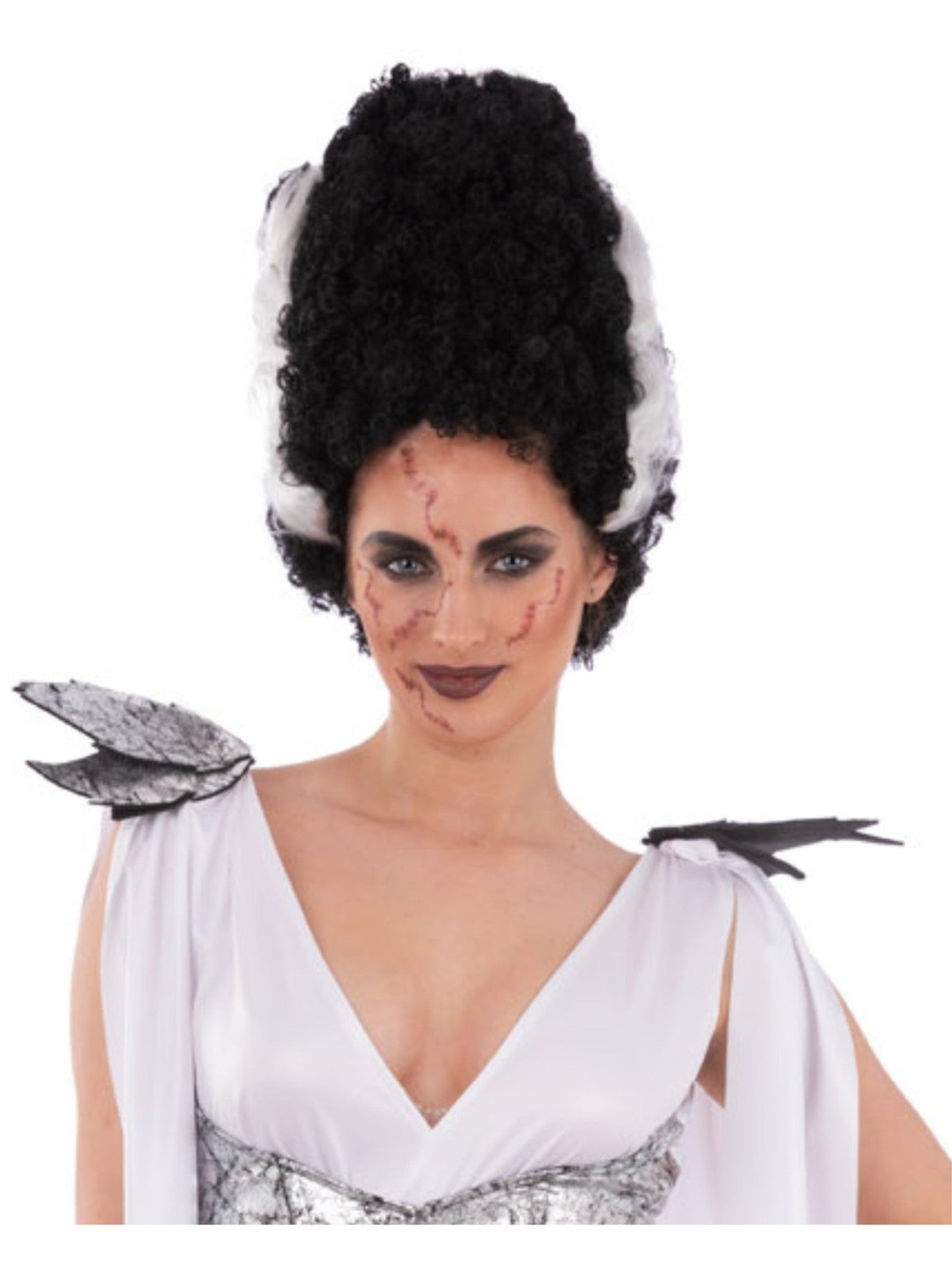 Monster Bride Beehive Wig Frankie Bride Wig Black Beehive Halloween Fancy Dress Wig