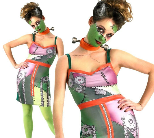 Frankie Lady Costume Ladies Monster Frankenstein Halloween Fancy Dress