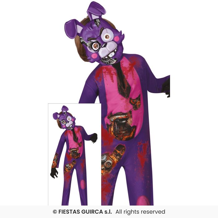 Creepy Robot Costume Five Cartoon Halloween Nights Fancy Dress Outfit Kids + Mask Age 3-12