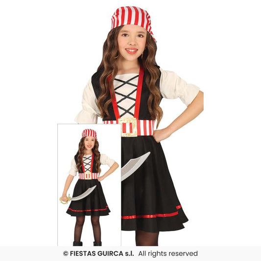 Fresh Water Pirate Costume Kids Pirates Fancy Dress Outfit Deluxe + Hat Age 3-13