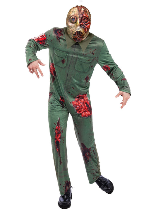 Revenge Killer Fake Plastic Gas Mask Zombie Costume Adults Halloween Fancy Dress Mens Zombie