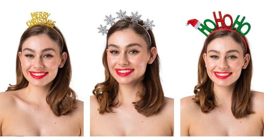 Die Cut Headband Adults Christmas Glitter Headband Fancy Dress Xmas Party Prop