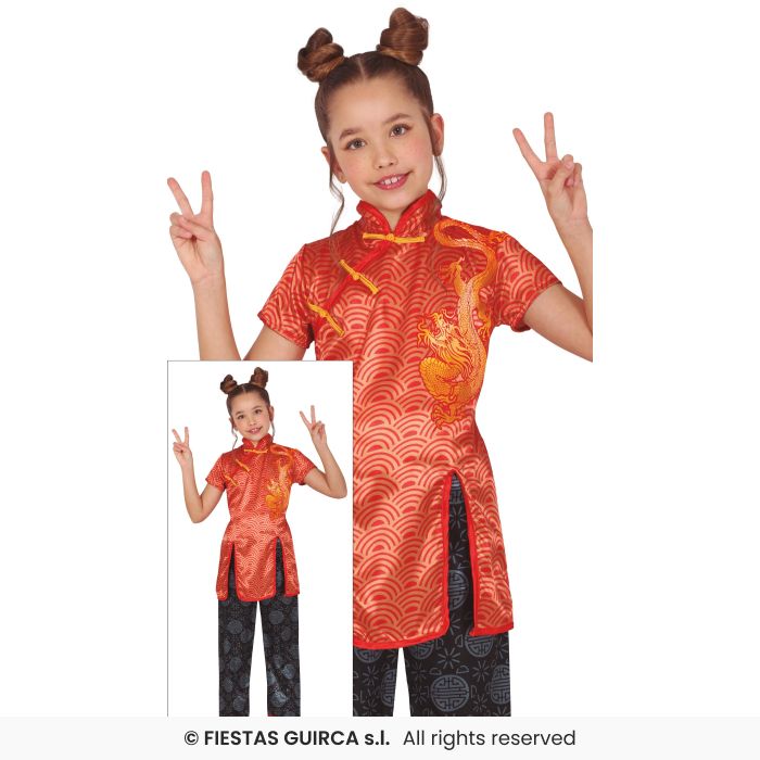 Girls Geisha Costume Chinese New Year Fancy Dress Outfit Kids Oritenal Age 5-12