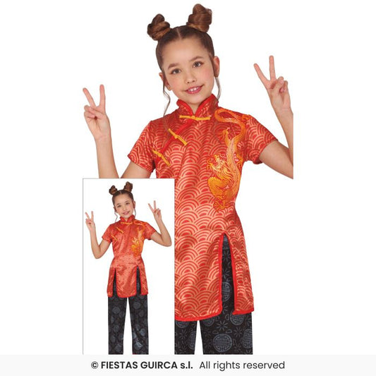 Girls Geisha Costume Chinese New Year Fancy Dress Outfit Kids Oritenal Age 5-12