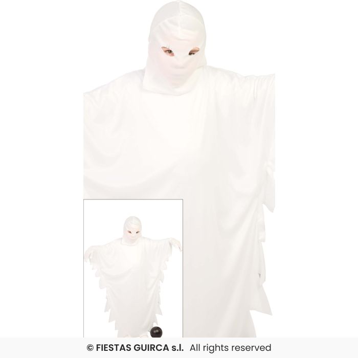 Kids White Ghost Halloween Fancy Dress Costume Hooded Ghost Boys Girls Age 3-12