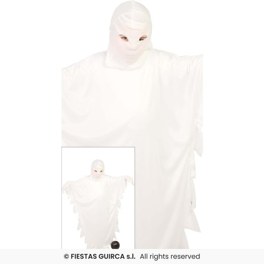Kids White Ghost Halloween Fancy Dress Costume Hooded Ghost Boys Girls Age 3-12