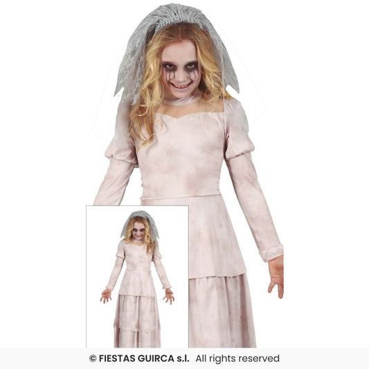 Girls Sad Ghost Costume Kids Halloween Fancy Dress Outfit Aged 3-12