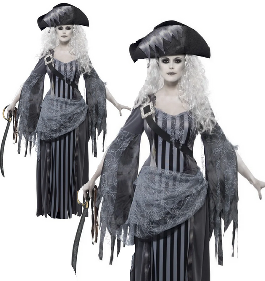 Ghost Ship Princess Costume Ladies Womens Halloween Pirate Fancy Dress 8-18