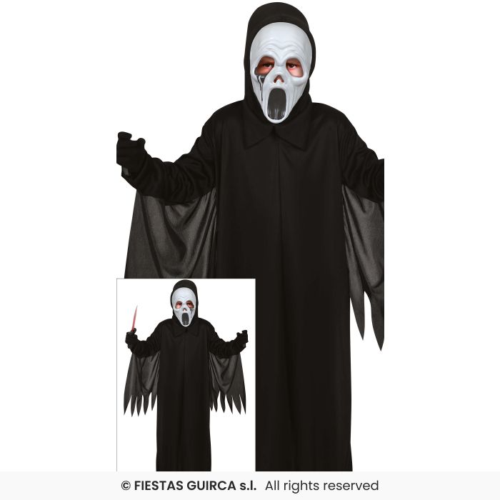 Ghost Assassin Costume Kids Screamer Grim Reaper Fancy Dress Outfit Age 3-12