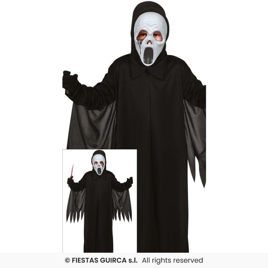 Ghost Assassin Costume Kids Screamer Grim Reaper Fancy Dress Outfit Age 3-12