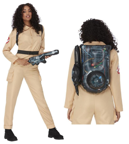 Ghostbusters Ladies Costume Jumpsuit Adults Ghostbuster Fancy Dress Outfit