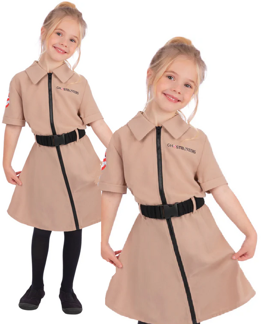 Girls Ghostbuster Costume Official Ghostbusters Fancy Dress Outfit Kids Halloween