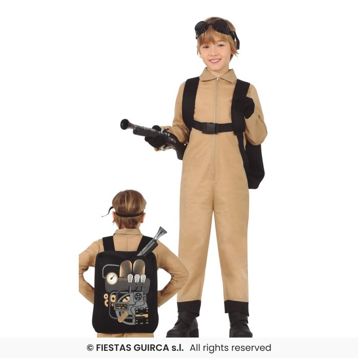 Phantom Hunter Ghost Fancy Dress Costume Beige Jumpsuit Boys Girls Age 3-12