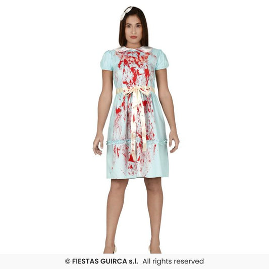 Ghost Twin Ladies Bloody Sister Halloween Adults Fancy Dress Costume UK 8-16
