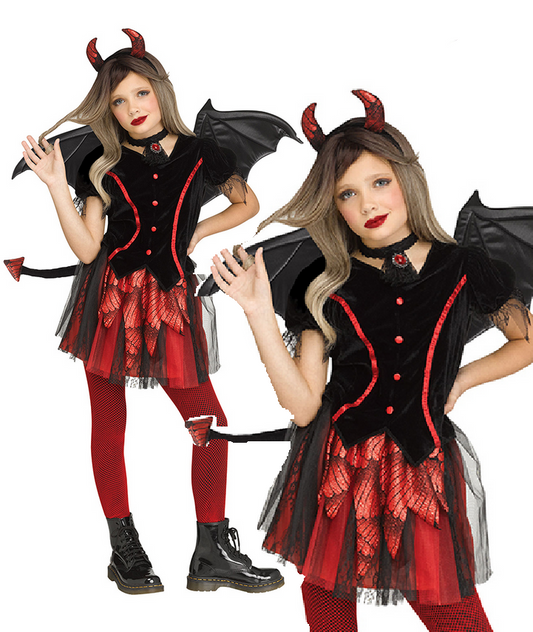 Devil Child Costume Girls Halloween Devils Fancy Dress Outfit Funworld Kids