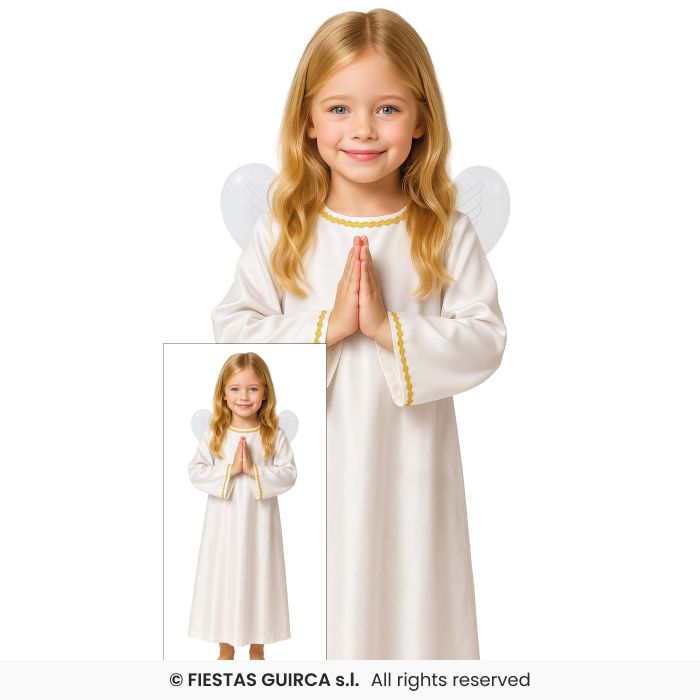 Girls Nativity Angel Play Fancy Dress Costume Christmas Angel + Wings Age 3-12