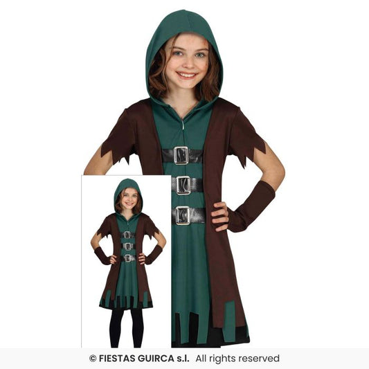 Girls Forest Archer Costume Occupations Fairytale Book Day Fancy Dress Kids Age 3-12