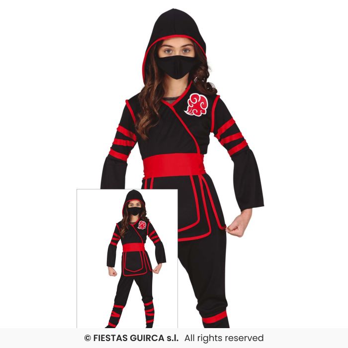 Girls Ninja Costume Martial Arts Oriental Fancy Dress Outfit Kids Ninjas Age 3-12