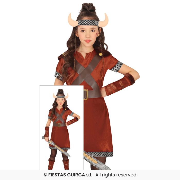 Nordic Warrior Girls Viking Costume Noarse Fancy Dress Outfit Book Day Age 3-13