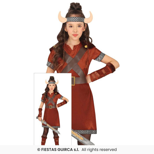 Nordic Warrior Girls Viking Costume Noarse Fancy Dress Outfit Book Day Age 3-13
