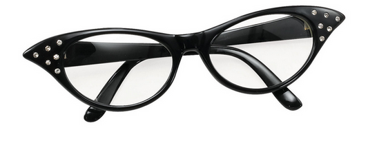 50s Glasses Black