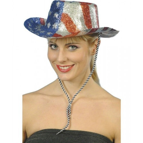Cowboy Glitter Hat, Stars & Stripes
