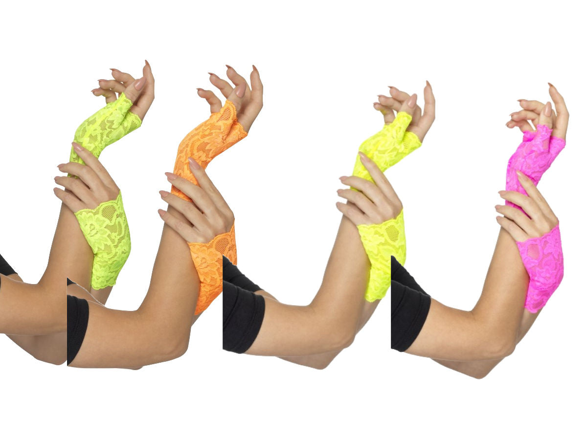 Neon Fishnet Gloves