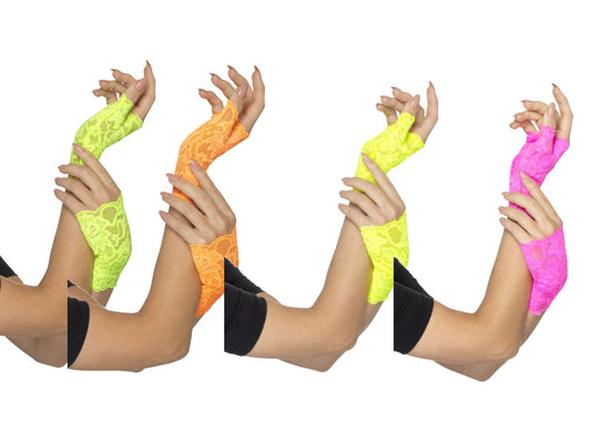 Neon Fishnet Gloves