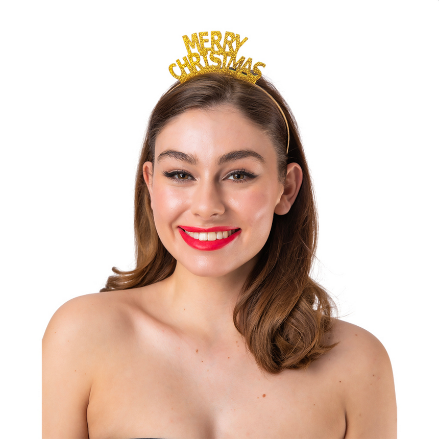 Die Cut Headband Adults Christmas Glitter Headband Fancy Dress Xmas Party Prop