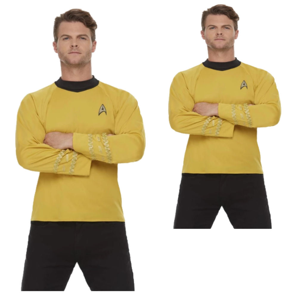 Star Trek Original Series Command Uniform Gold Mens Licensed Film Fancy Dress