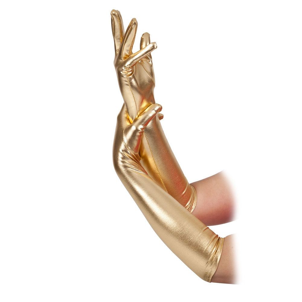 Metallic Gloves Elbow Length