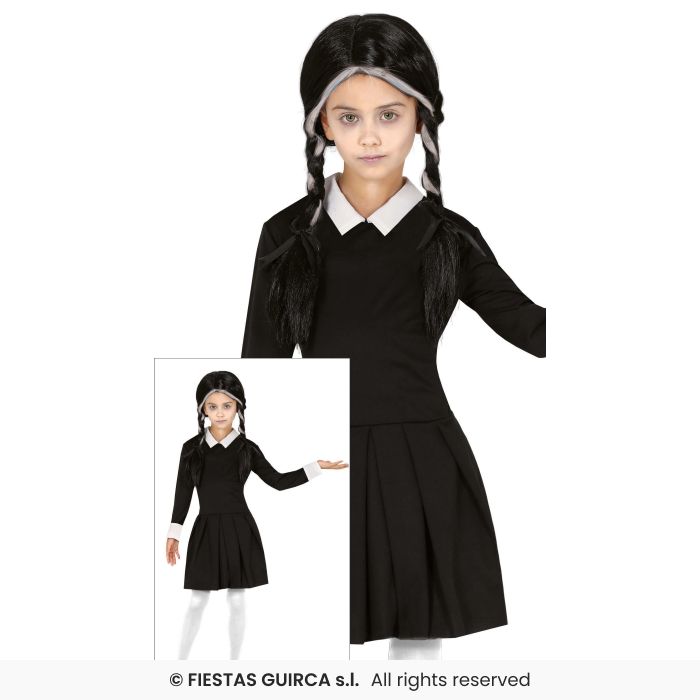 School Girl Costume Girls Gothic Fancy Dress Outfit Kids Age 3-12