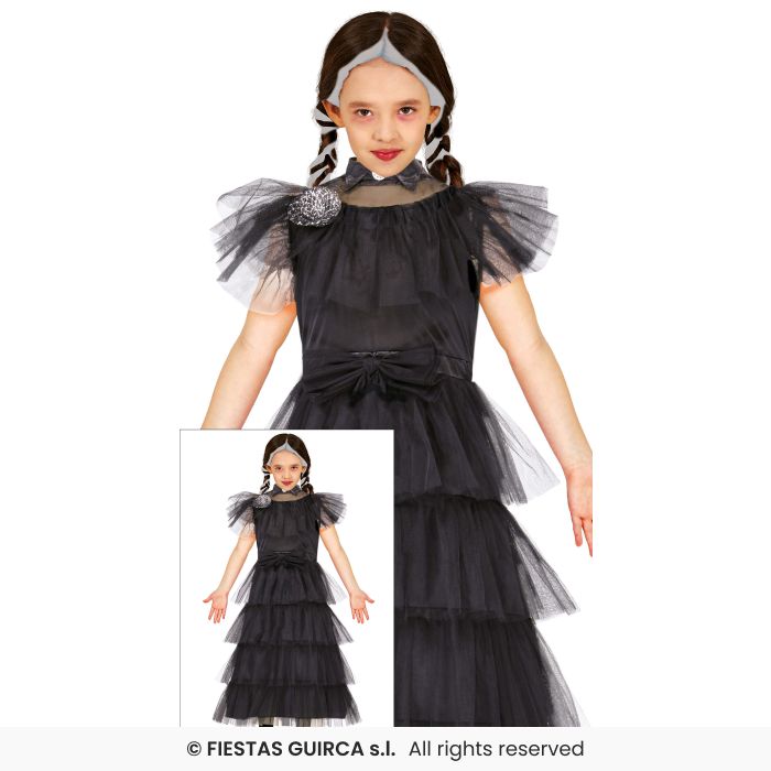 Gothic Girl Prom Queen Night Girl Halloween Fancy Dress Costume Aged 3-12