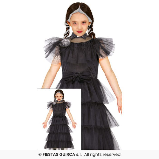Gothic Girl Prom Queen Night Girl Halloween Fancy Dress Costume Aged 3-12