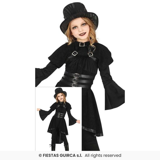 Gothic Girl Steampunk Halloween Fancy Dress Costume Kids Aged 3-12