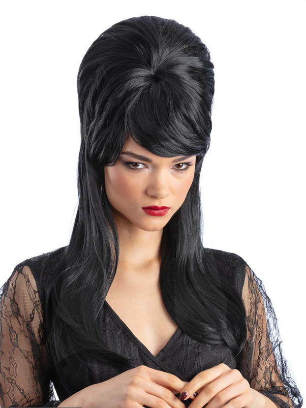 Gothic Mistress Beehive Wig Ladies Halloween Fancy Dress Wig Frankie