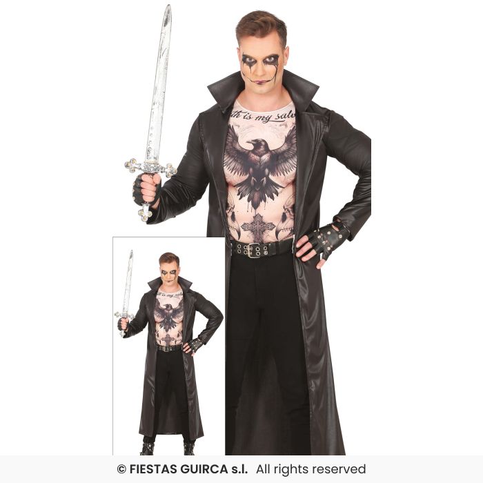 Gothic Hunter Mens Biker Adults Halloween Fancy Dress Costume
