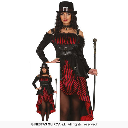 Gothic Steam Punk Ladies Halloween Fancy Dress Costume UK 8-16
