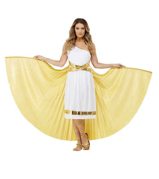 Deluxe Grecian Cape Gold Egyptian Roman Greek Ladies Fancy Dress Cape