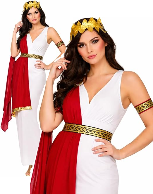 Roman Lady Rome Greek Toga Party Summer Ladies Fancy Dress Costume
