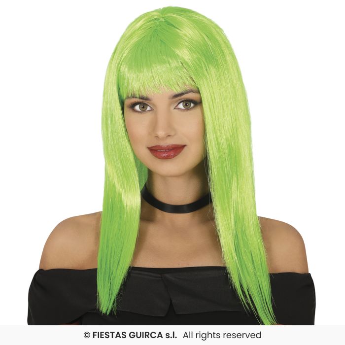 Ladies Long Straight Wig With Fringe Colour Fancy Dress Wig Adults 120gram