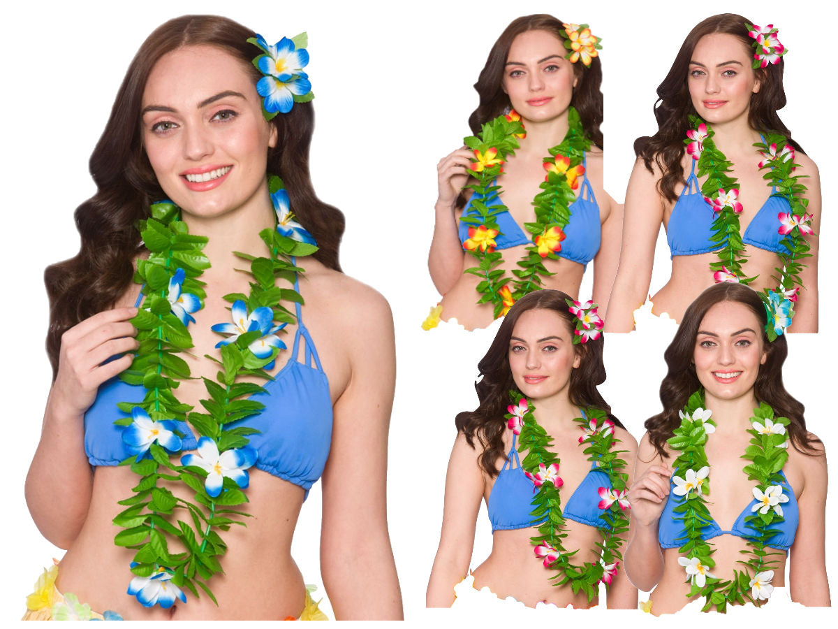 Green Leaf Lei With Flowers