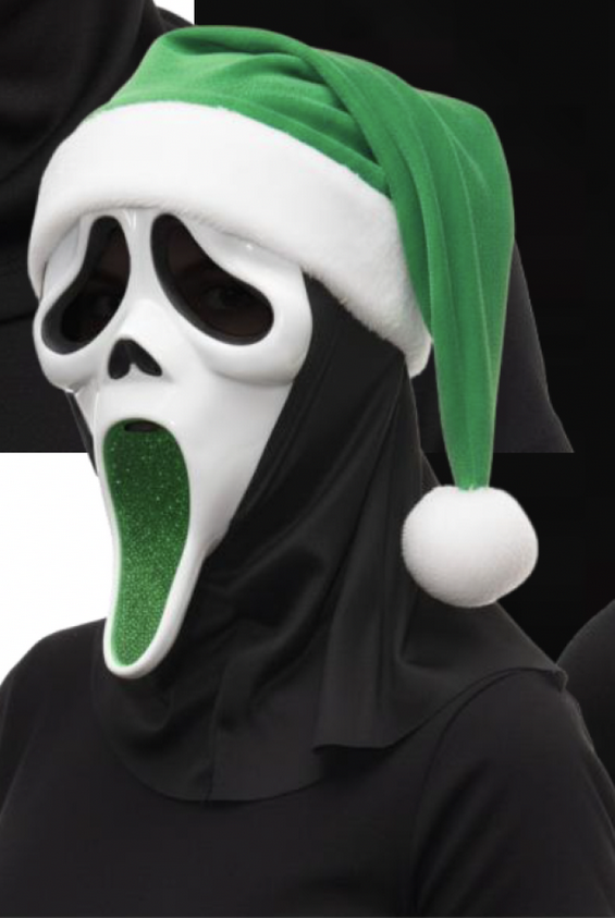 Ghost Face® Glitter Elf Mask Santa Scream Mask Adults Fancy Dress Official