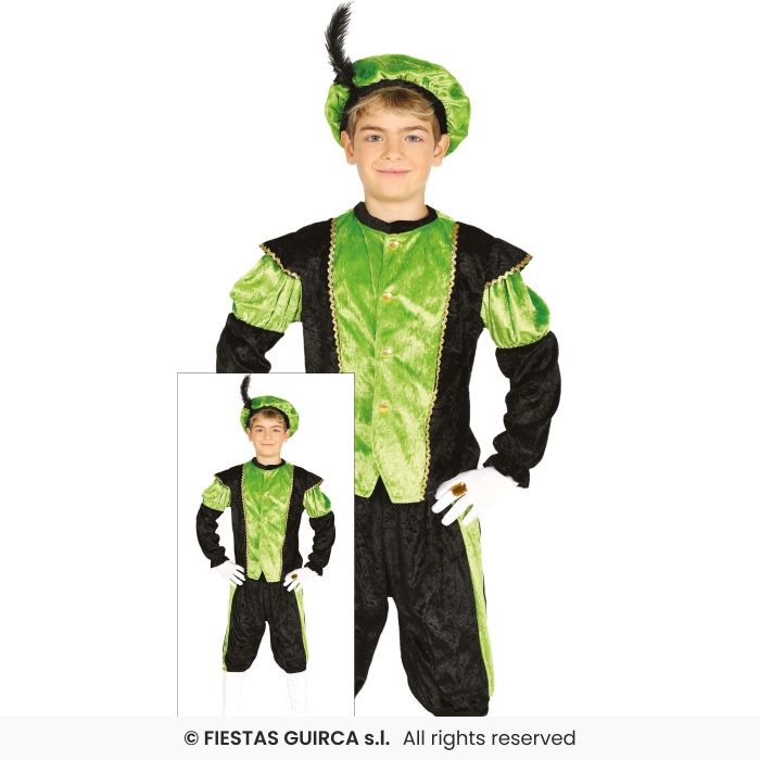 Boys Medieval Fancy Dress Costume Green Tudor Book Day Outfit Kids Age 3-12