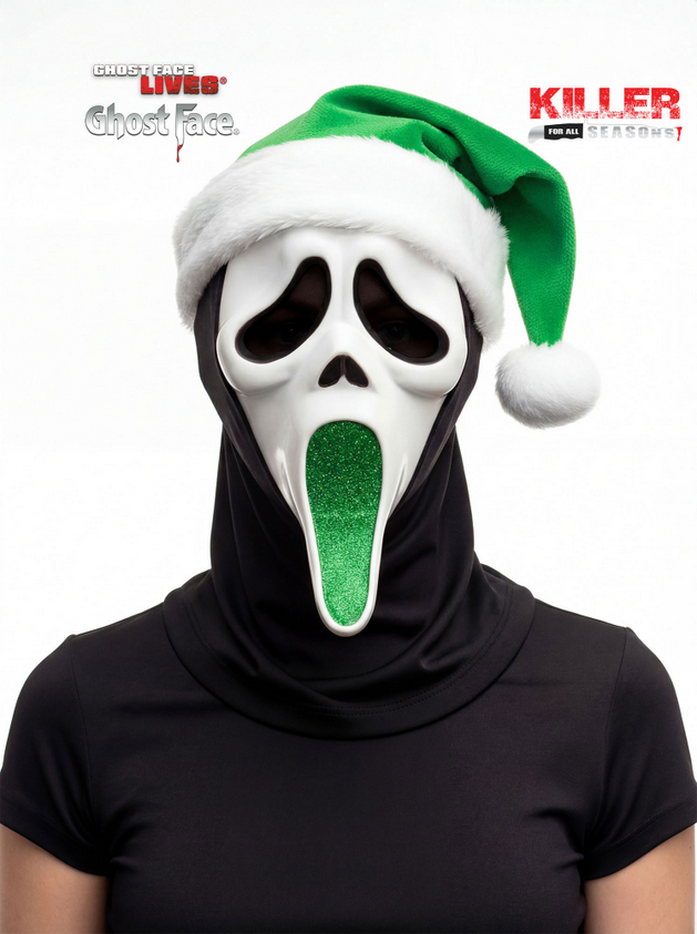 Ghost Face® Glitter Elf Mask Santa Scream Mask Adults Fancy Dress Official