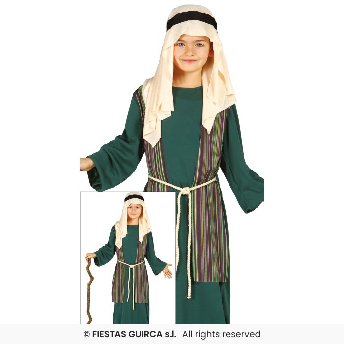 Green Kids Nativity Play Shepherd Saint Joseph Costume Boys Fancy Dress Outfit Age 3-12