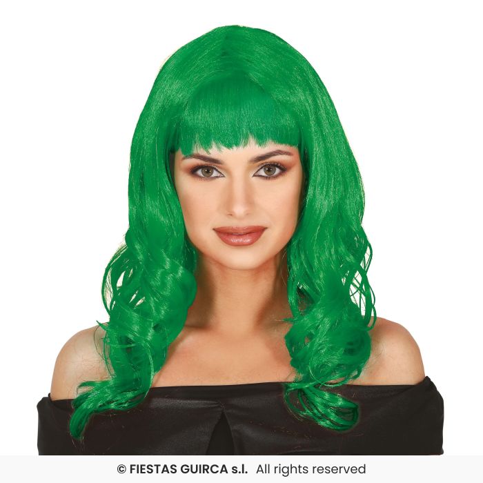 Ladies Long Curly Wig With Fringe Colour Fancy Dress Wig Adults