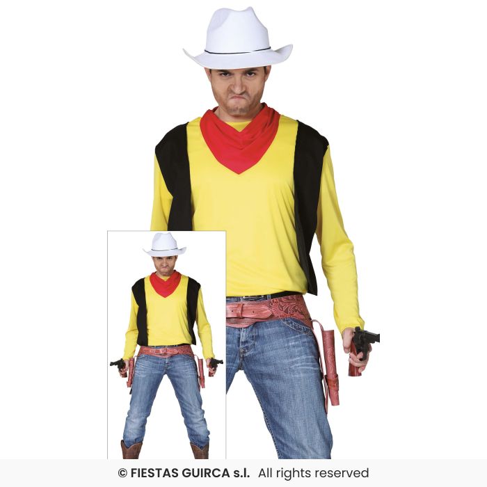 Gunman Costume Mens Cowboy Wild West Western Fancy Dress Outfit Adults