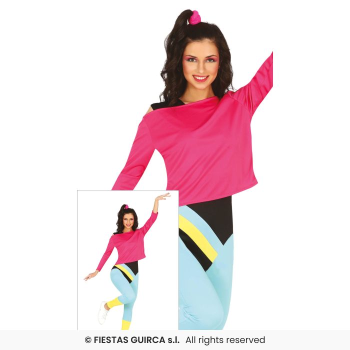 Ladies 80s Gym Kit Aerobics Instructor Gymnast Fancy Dress Costume Adults UK 8-18